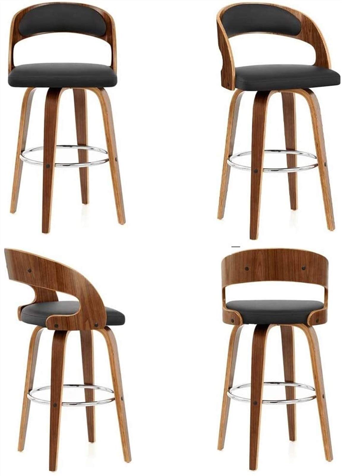 Amazon｜調節可能なバースツール モダンな工業用木製バースツール 2 個