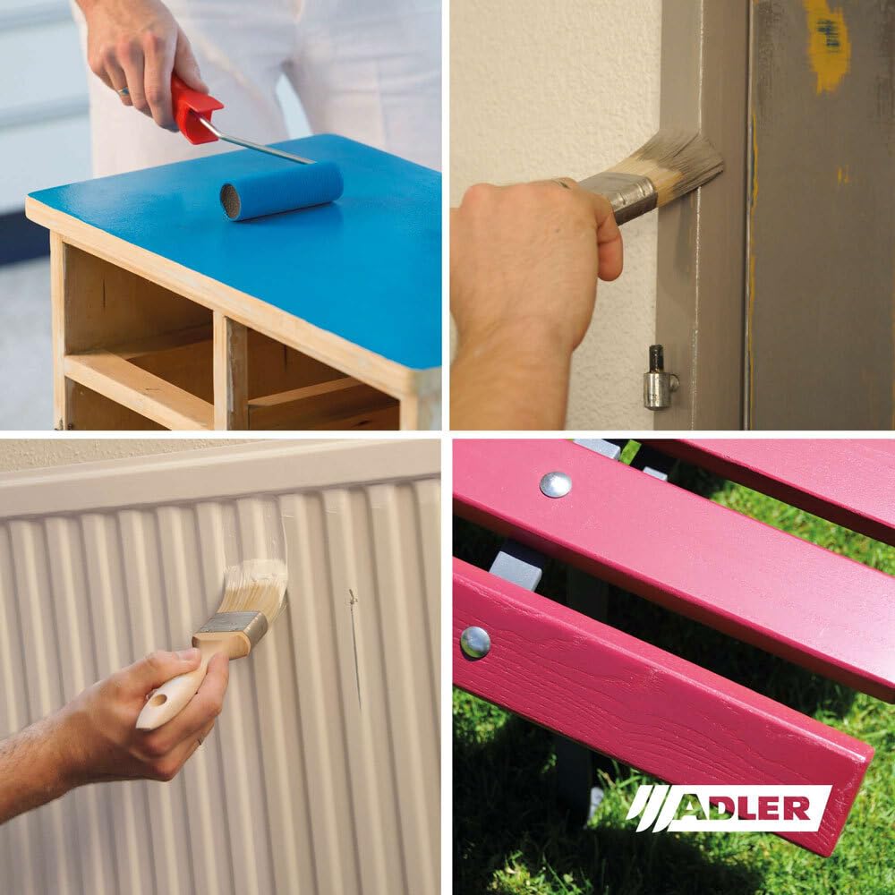 ADLER Varicolor 2in1 Acryllack für Innen und Außen - 2,5 l Farblos Glänzend - Wetterfester Lack und Grundierung - matt