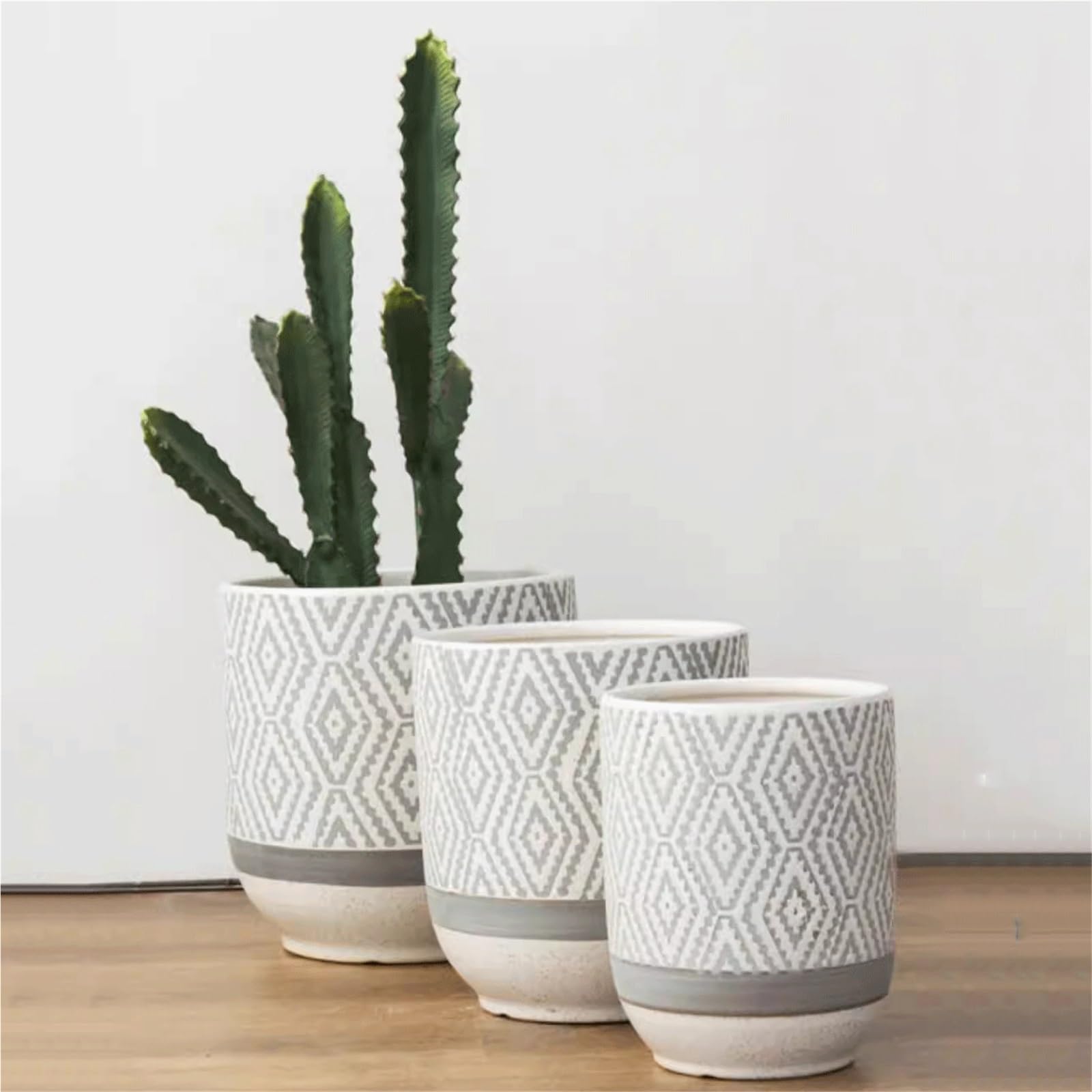 Doniczki Large Ceramic Planters: Minimalist Living Room Design—Perfect For Growing Snake Plants And Money Trees(Duży)