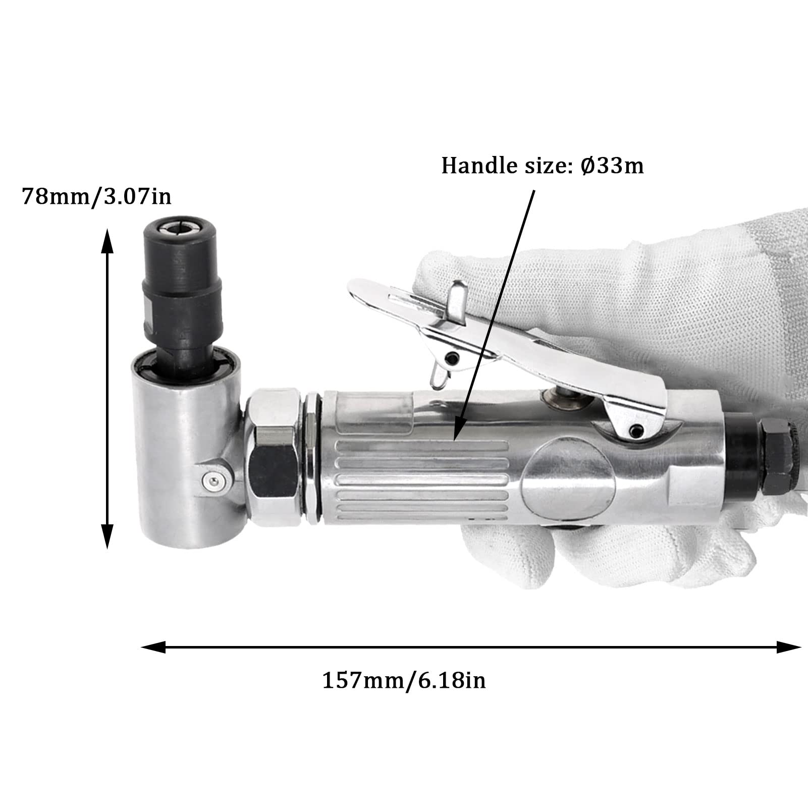 Die Grinder Tool, Air Die Grinder Industrial 90° Right Angle Air Angle Pneumatic Grinding Machine 3-6mm