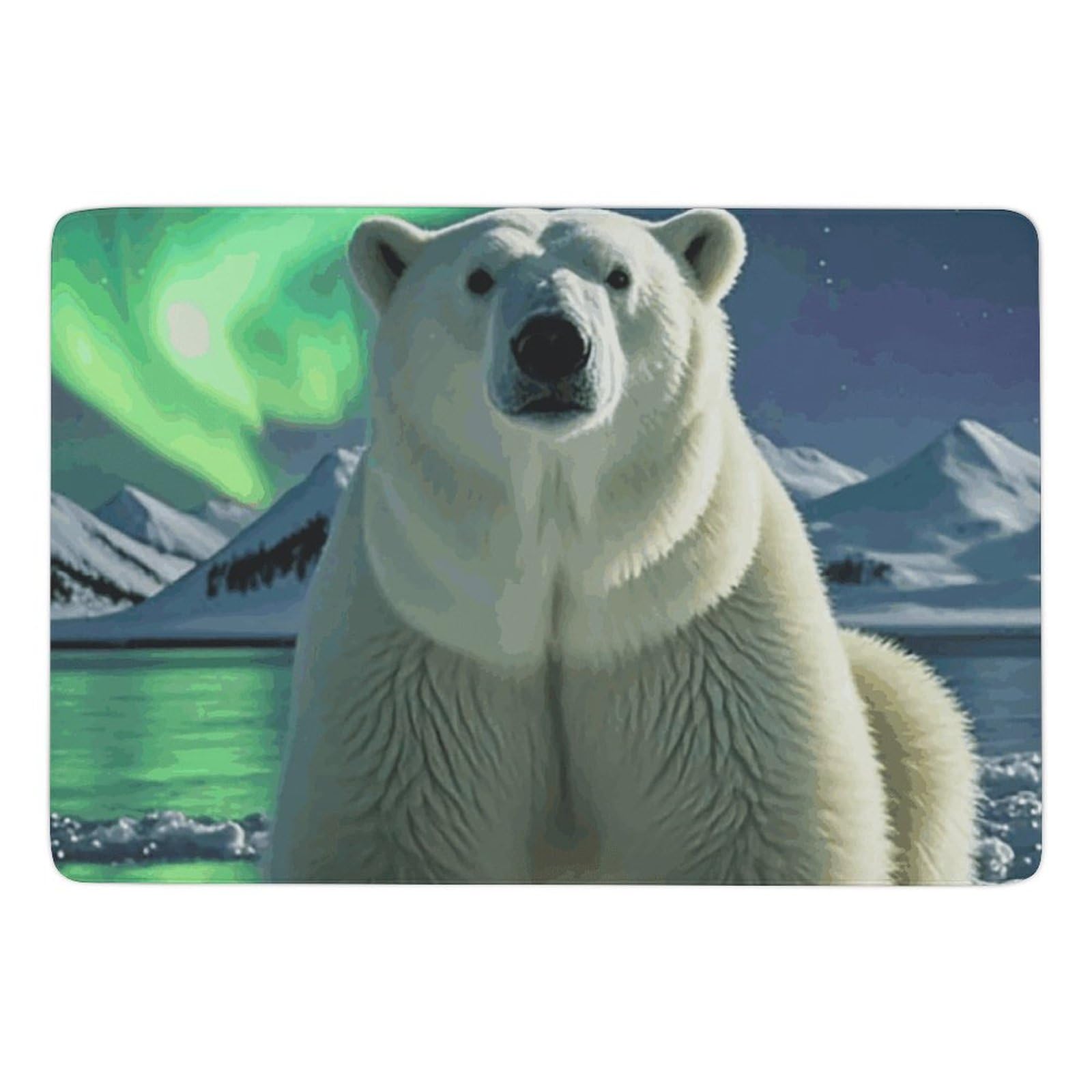 Tapis de bain ours polaire super absorbant pour éviter les glissades au sol