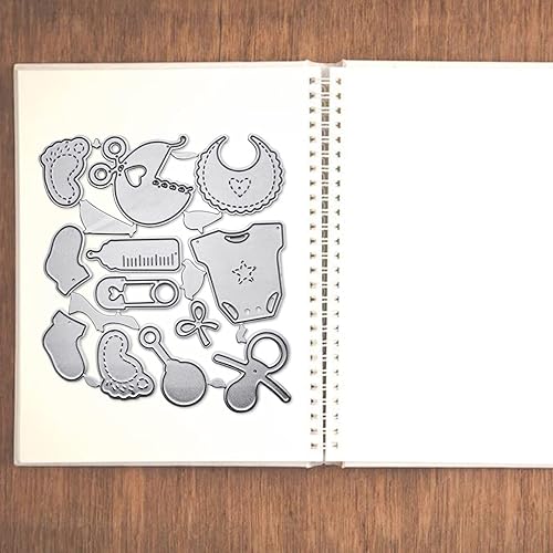 Miniatura 3 de Babero de biberón troqueles de corte de metal para hacer tarjetas, plantillas troqueladas para álbumes de recortes, álbum de recortes, plantilla de