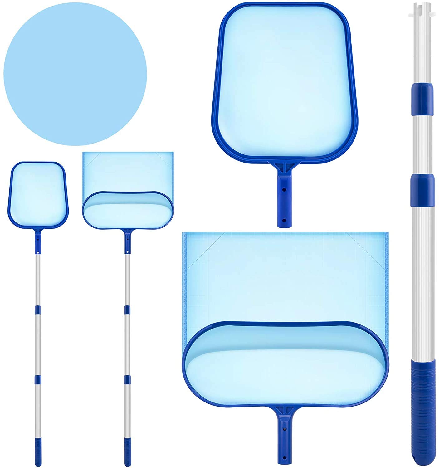 Buy ZRTYJ 3 in 1 Pool Landing Net Kit, Deep Leaf Rake and Fine Mesh Swimming Pool Net with