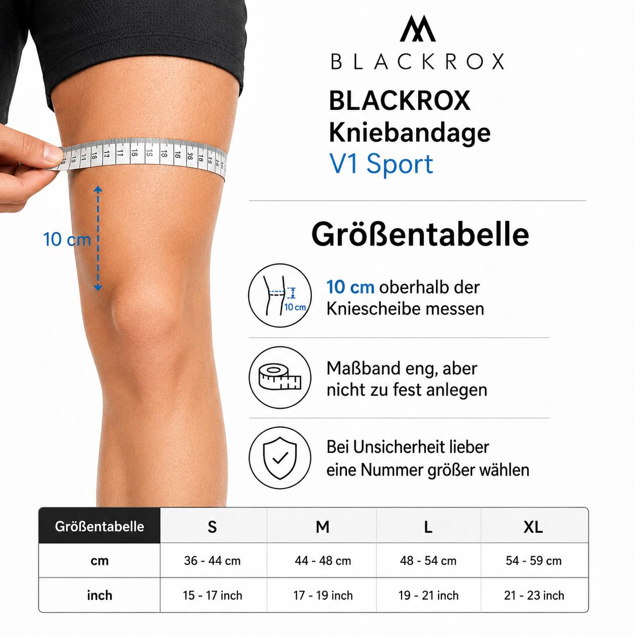 BLACKROX Ginocchiera paragonabile per uomo e donna, ginocchiera a compressione Meniskus, ginocchia, ginocchiere sportive, calcio, jogging, traspirante, elastica, allevia il dolore