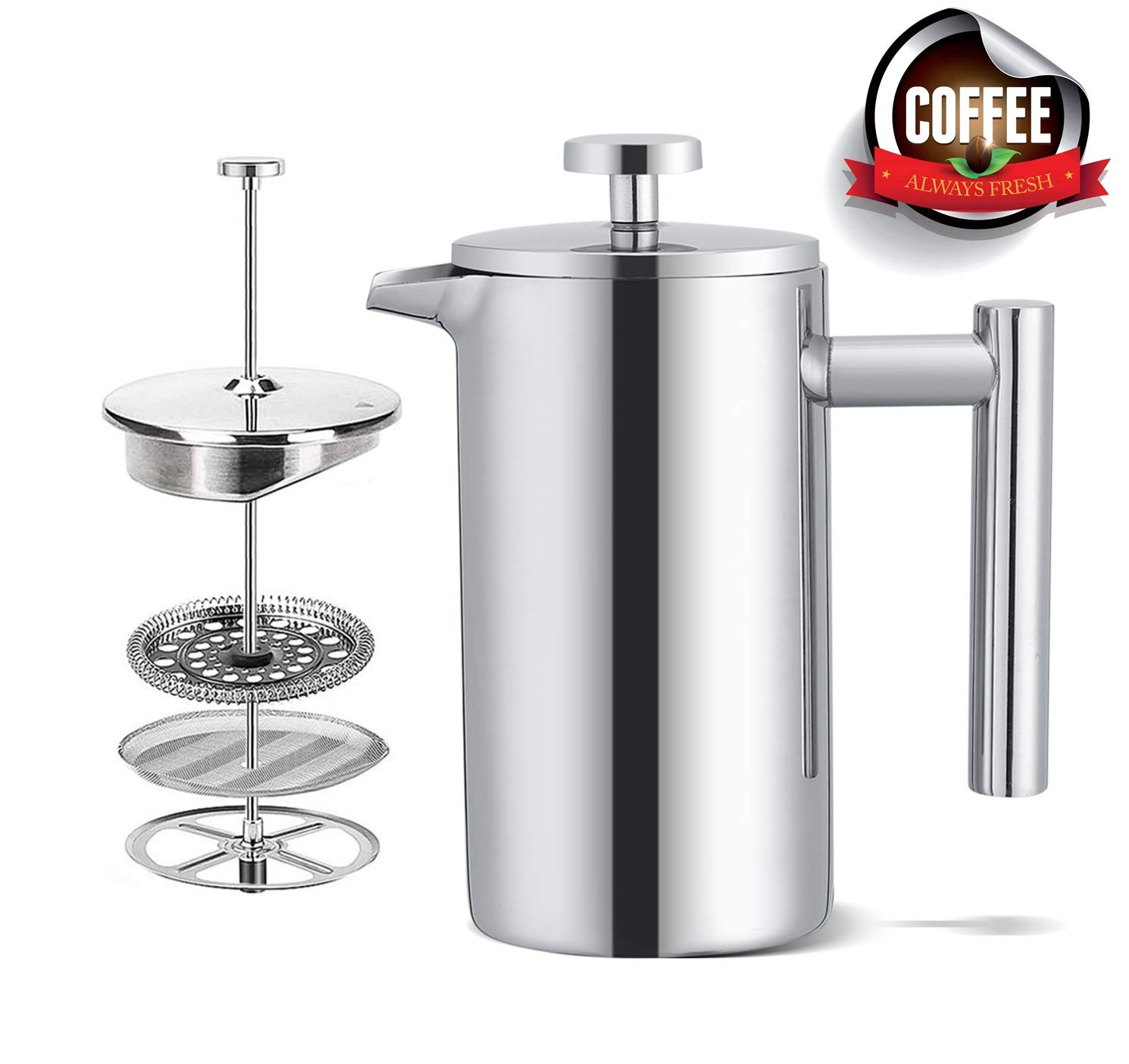 OPUX Premium Stainless Steel French Press, Double Wall