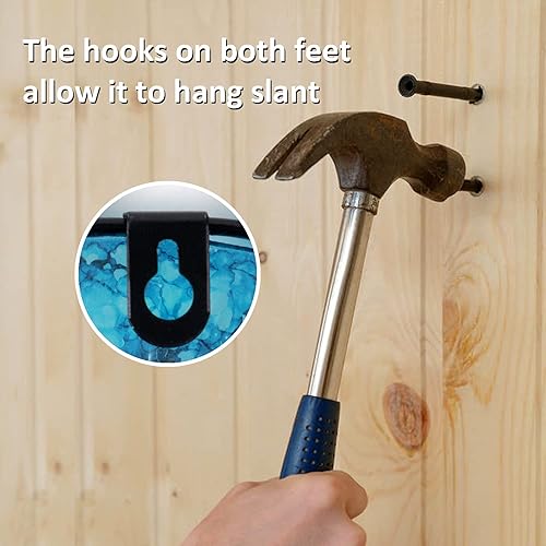 Miniatura 4 de John's Studio Decoración de pared de cangrejo al aire libre de metal para colgar en el baño, decoración de cristal azul del océano para el hogar, la