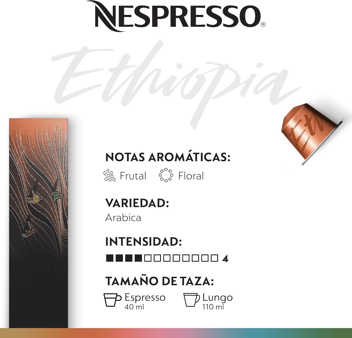 Nespresso Café Master Origin paquete variado 50 cápsulas: Colombia, Etiopía, India, Indonesia, Nicaragua - Sistema Original