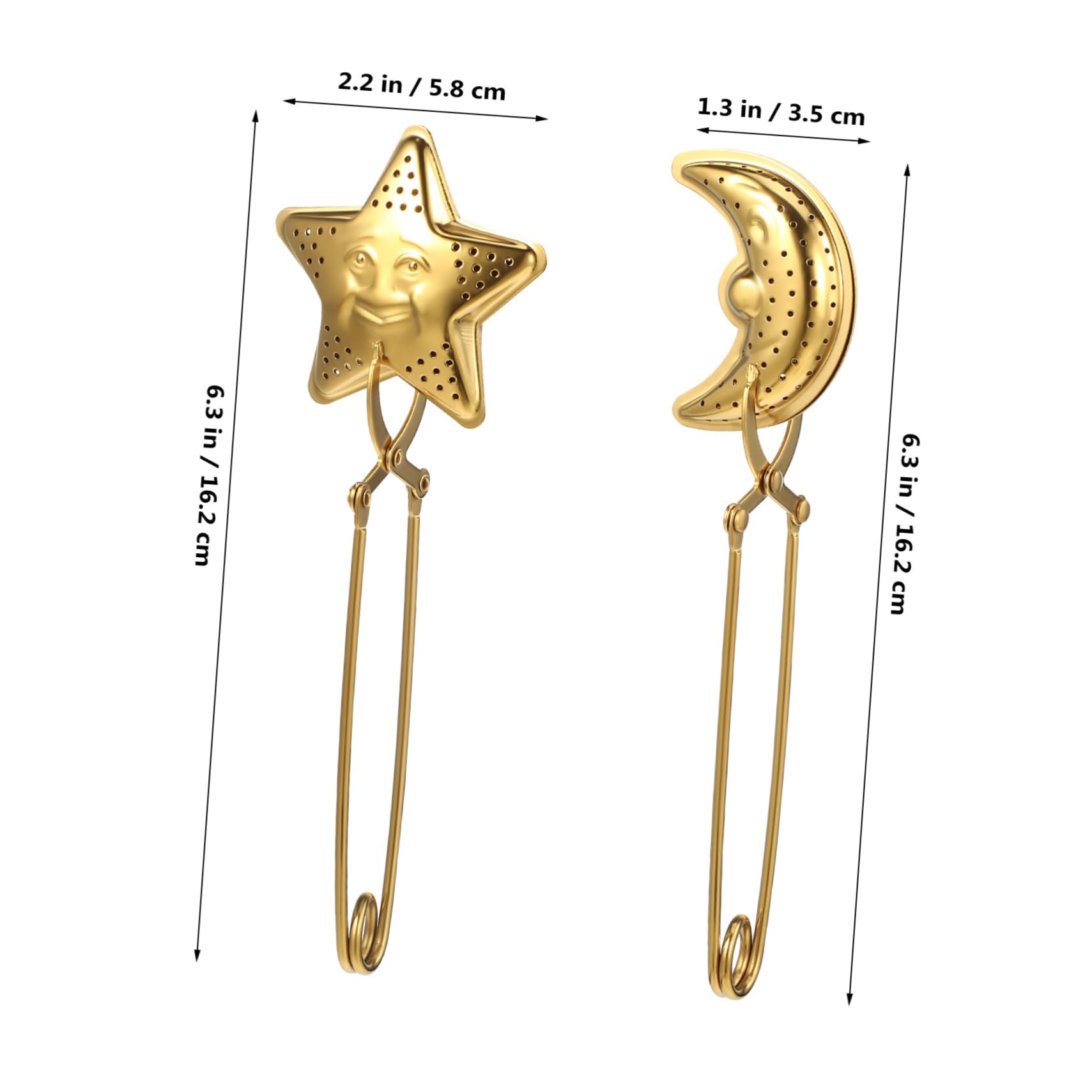 FUNOMOCYA Moon Shape Tea Strainer Piece Set Stainless Steel Tea Infuser for Loose Steeping