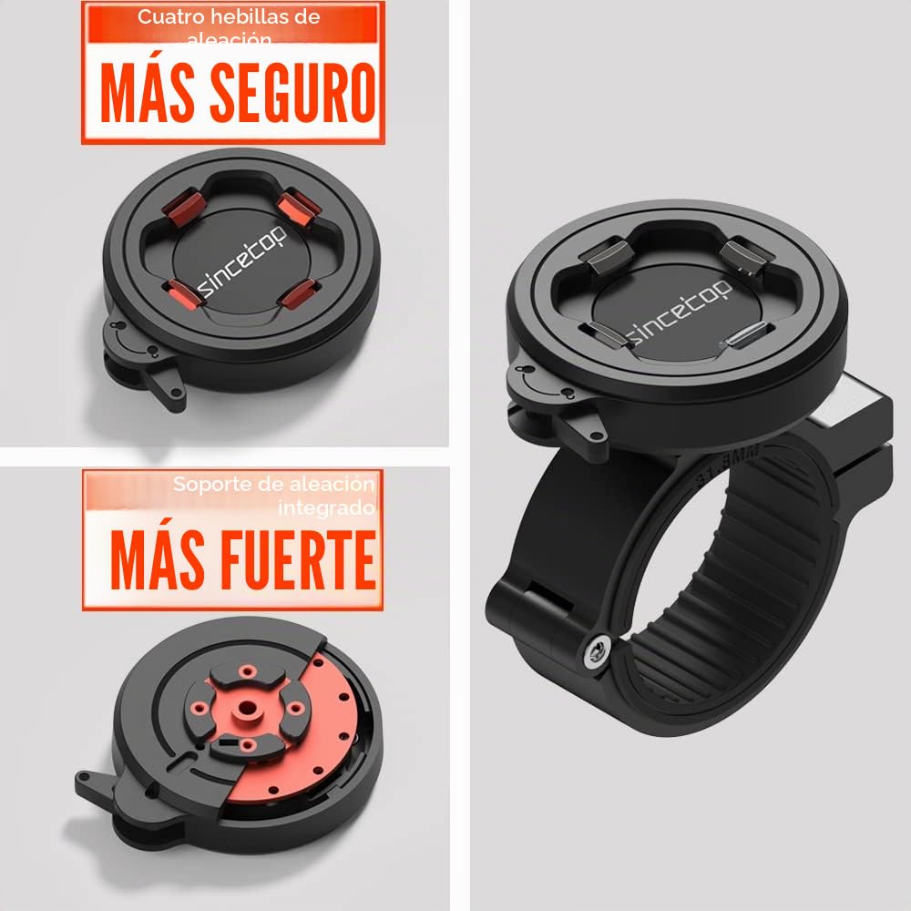 sincetop Soporte de teléfono para Bicicleta, de liberación rápida, para iPhone y Smartphones de 4 a 7,5 Pulgadas