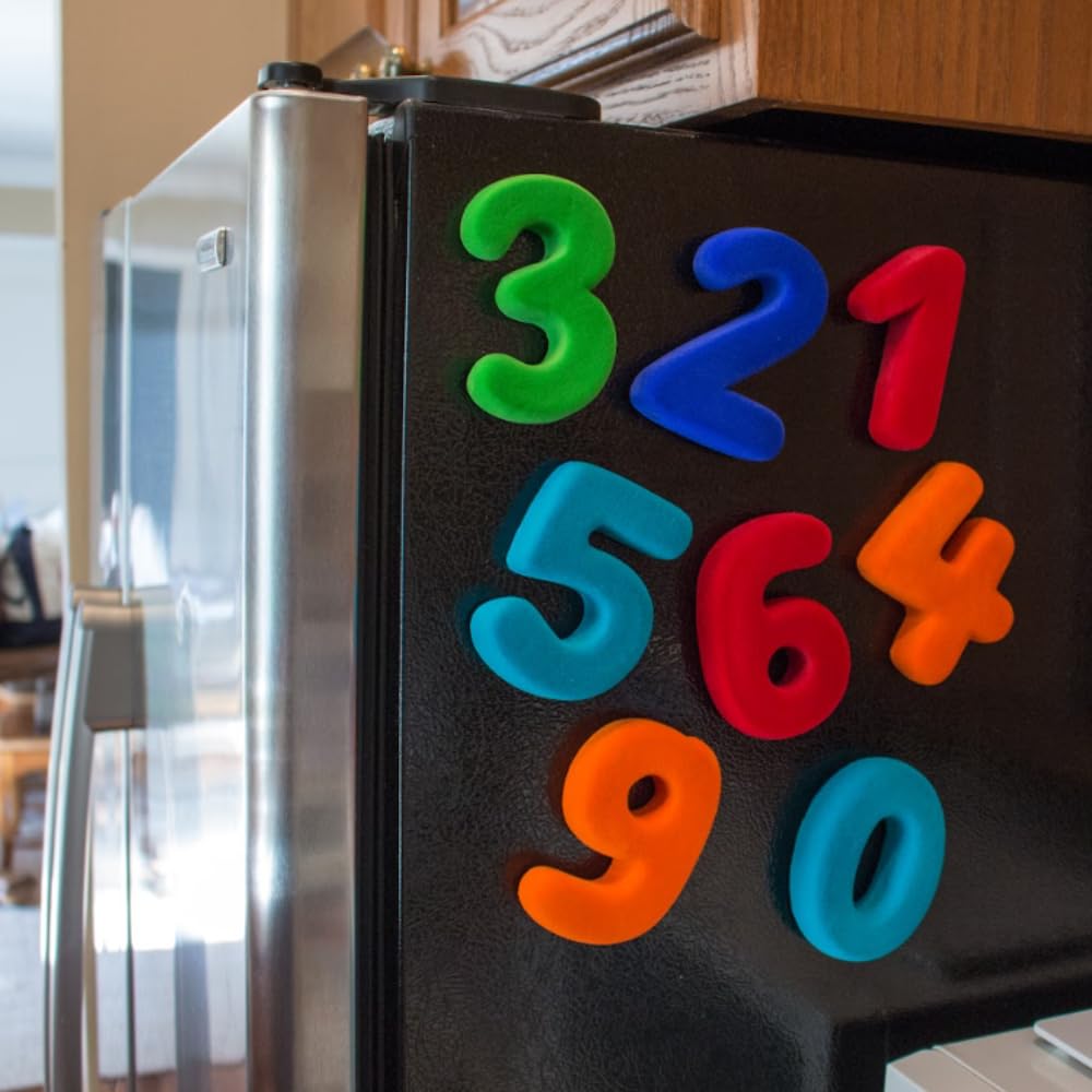 Rubbabu Large Colourful Magnetic Numbers – 10 Bright 100% Natural Rubber Foam Sensory Numerals with a Soft Velvety Flock Surface. Learn Number Recognition and Counting. for Children Ages 3 Years+ (B0CC29QGW7) Amazon Price History, Amazon Price Tracker