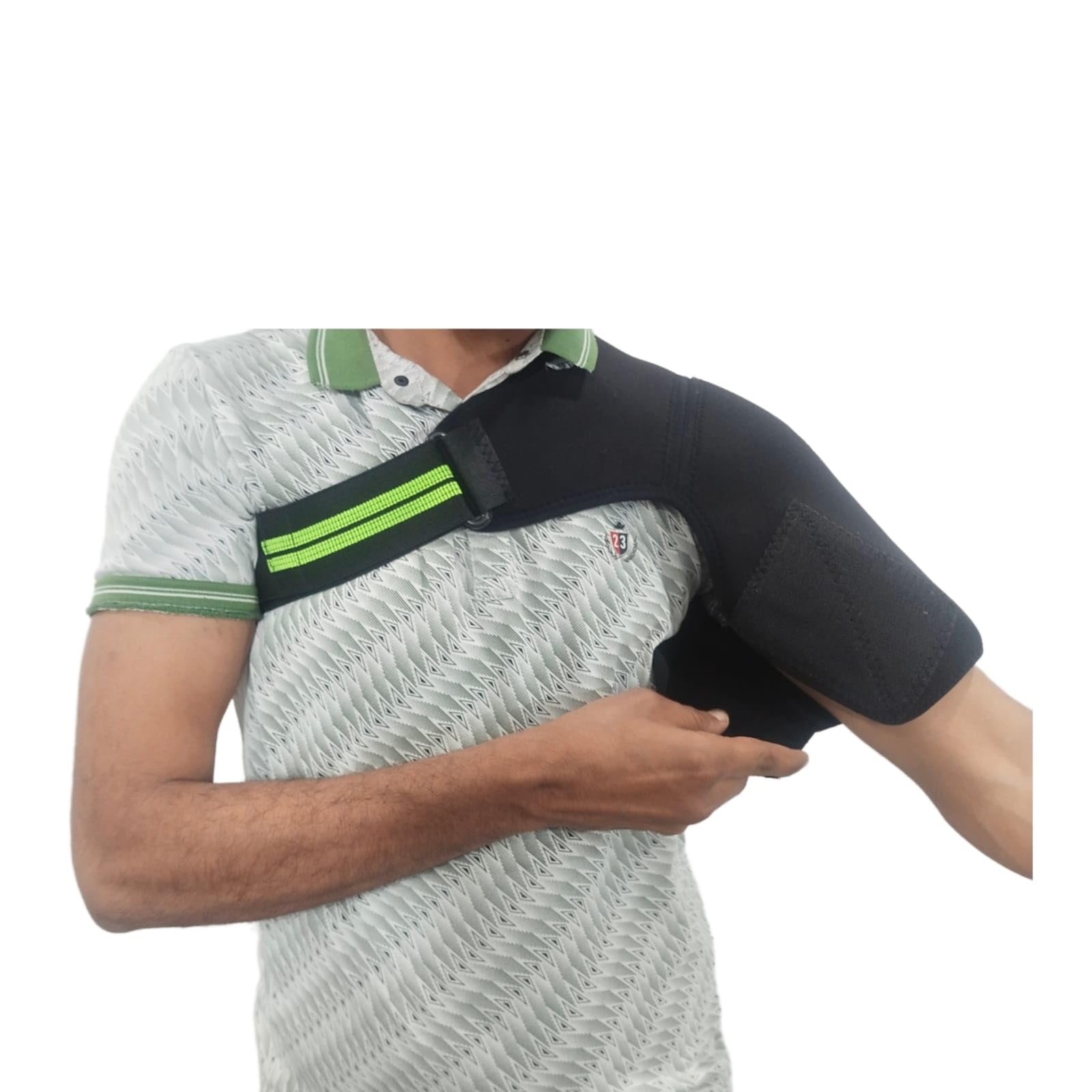 Baba Enterprises Universal Shoulder Support Brace With Adjustable Stretch Strap Wrap Belt | Suitable To Rotator Cuff, Dislocated AC Joint, Shoulder Pad, Shoulder Pain For Men & Women (LEFT SHOULDER) (B0CCDFFKX3) Amazon Price History, Amazon Price Tracker