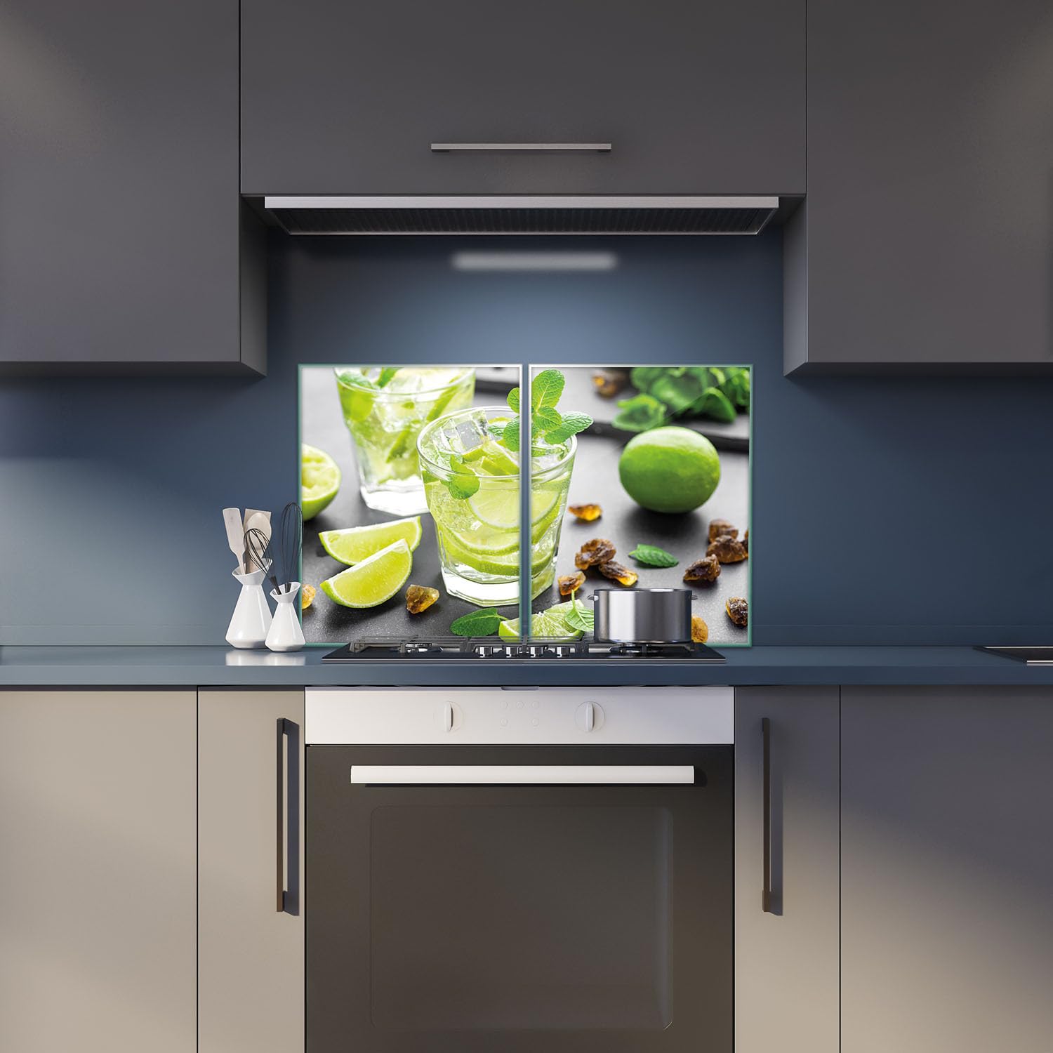 Herdabdeckplatte Abdeckung Ceranfeld Abdeckplatte Schneidebrett 2-Teilig 80x52 Lemon Grün Spritzschutz Glasplatte Ceranfeldabdeckung Schutz Herdschutz Sicherheitsglas Glasschneidebrett 2x40x52