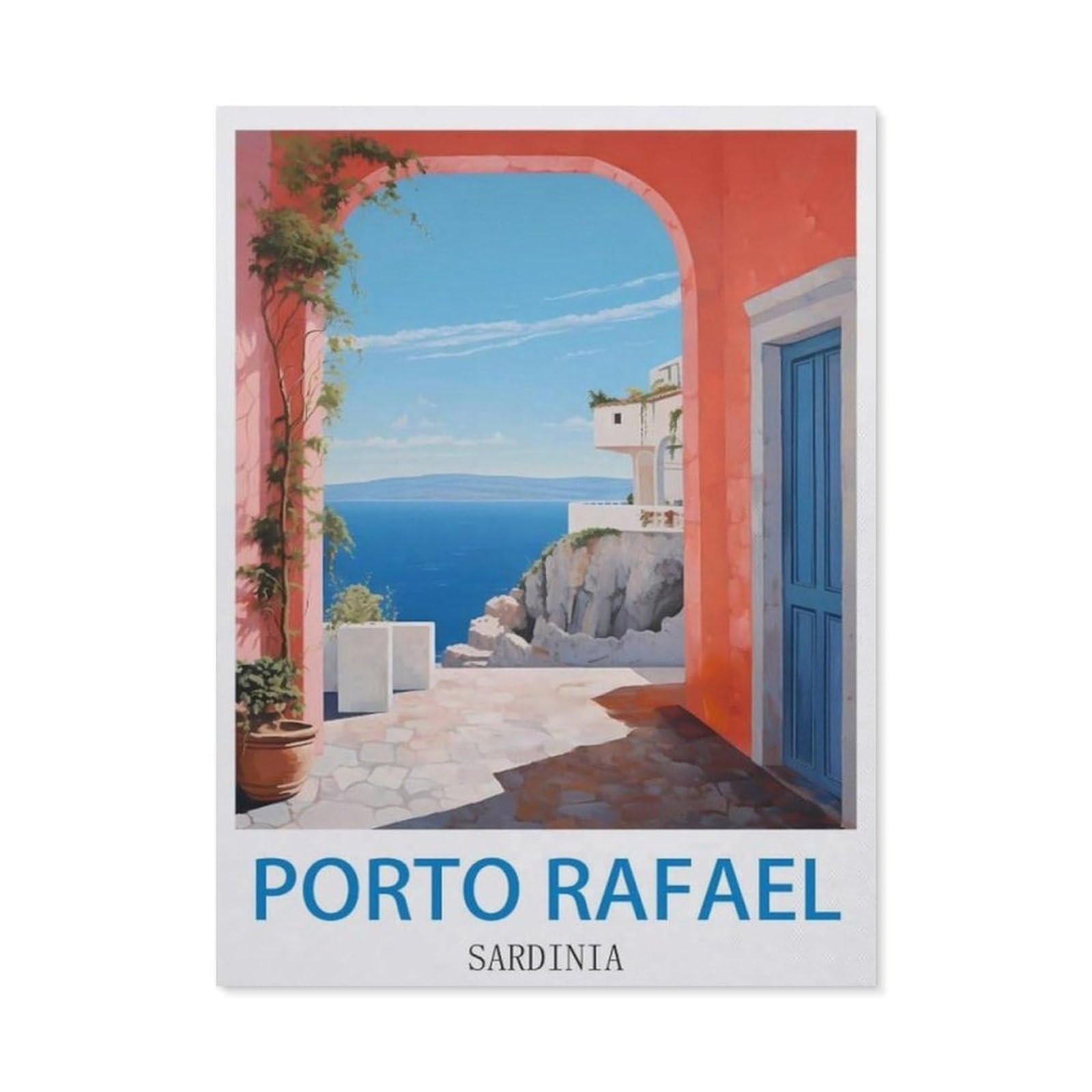 BEAYODKP Full Diamond 5D DIY Diamond Painting，Porto Rafael Sardinia，3D Diamond Embroidery Cross Stitch Mosaic Needle Works（40 x 50 cm/15.74 x 19.68 inches）-CN28