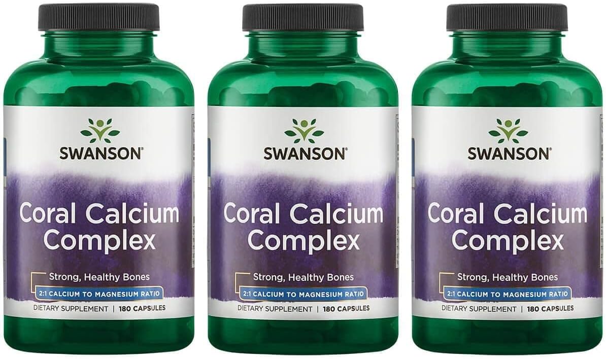 Swanson Coral Calcium Complex 180 Capsules (3 Pack