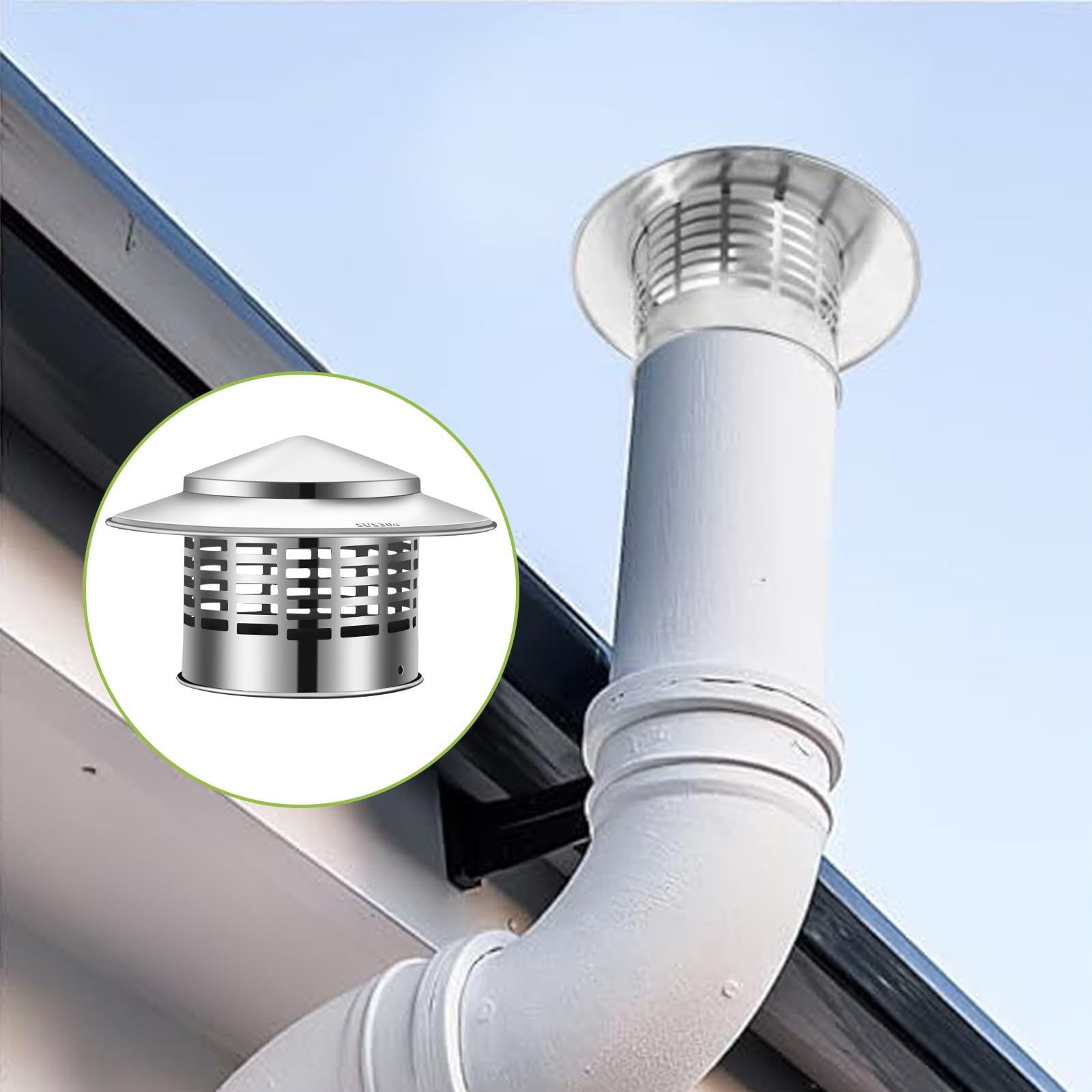 Tappo per camino in acciaio inox, copertura durevole per installazione sul tetto, ideale per applicazioni sul camino