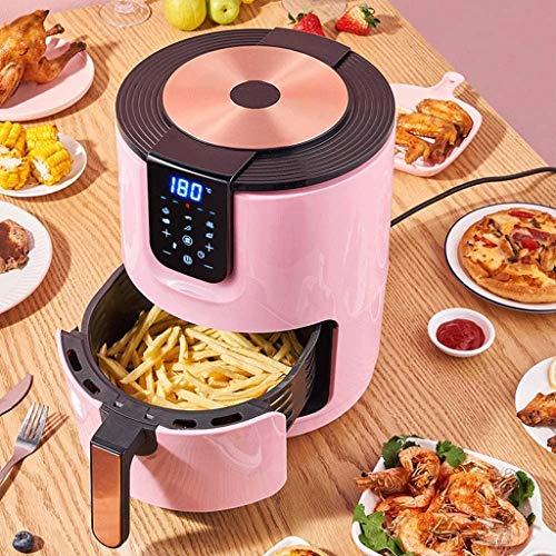 LYFDPN Freidora de Aire, Gran Capacidad 3,5 L, freidoras eléctricas de Aire Caliente de 1400 vatios, Horno y Cocina sin Aceite para Asar, Pantalla táctil (Roze)