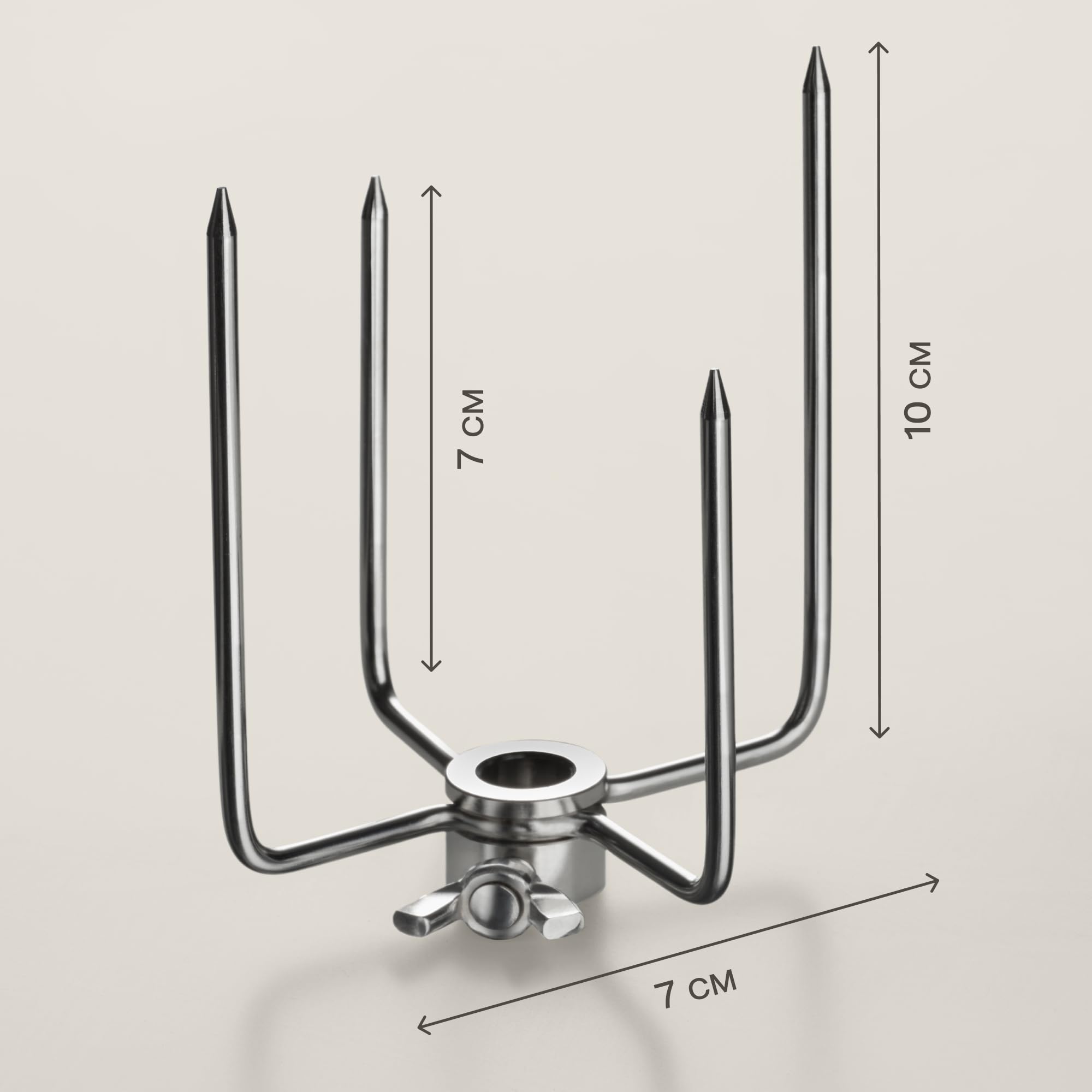 Praknu 2 Morsetto per Spiedo da Girarrosto 12mm - Forchettone Fermacarne da Arrosto Acciaio Inox - Fissaggio della Carne - Lavabile in Lavastoviglie