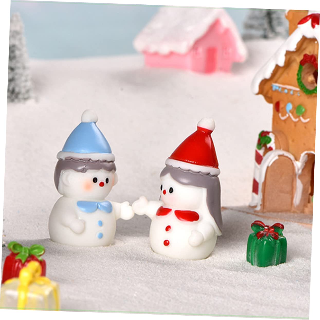 PRETYZOOM 40 Piezas muñeco de Nieve de Resina Centro de Mesa navideño rústico figuritas Decorativas de muñecos de Nieve Christmas Tree Xmas Tree Estatua del muñeco de Nieve Adornos de Resina