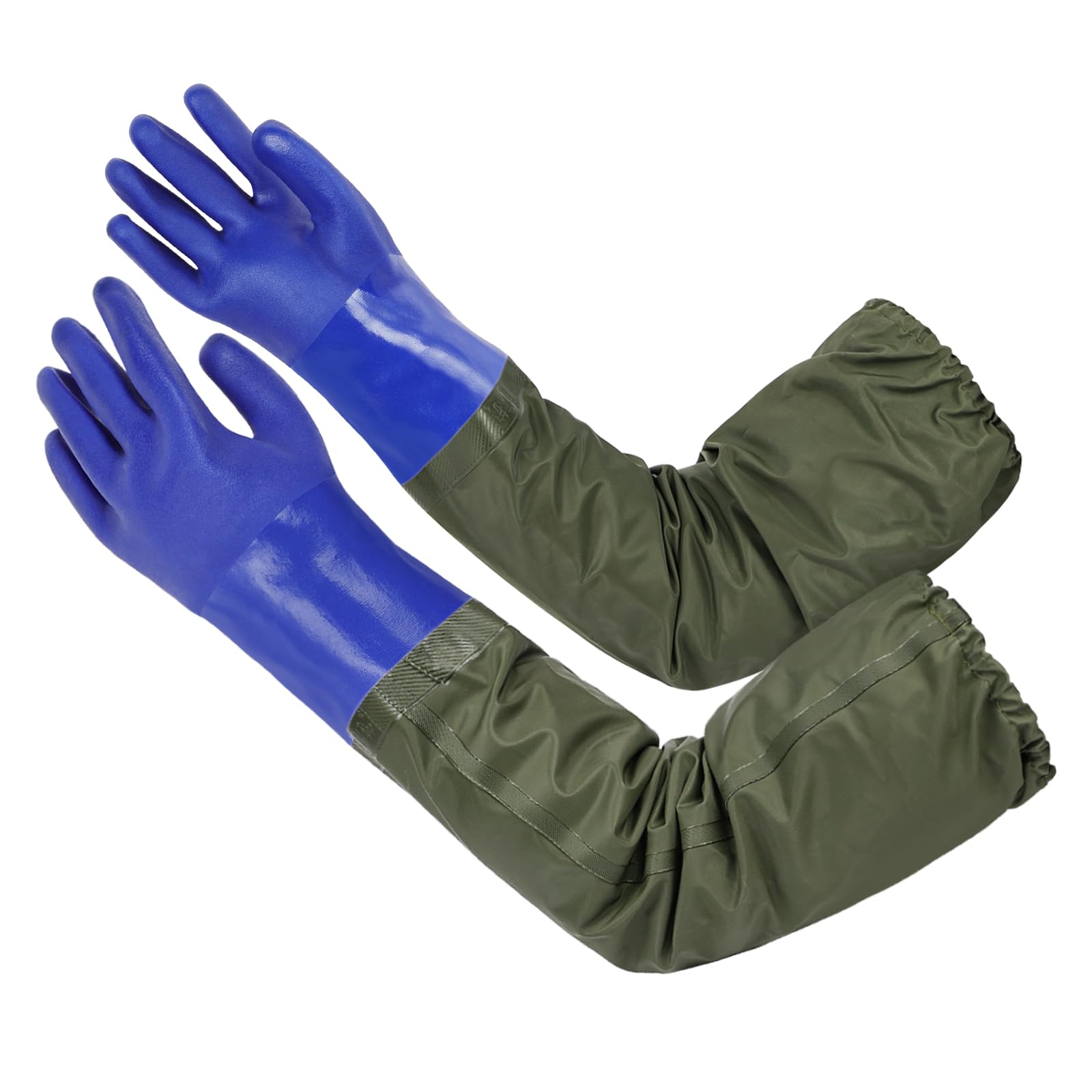 ANOMM Pond Gloves, Long Arm Waterproof, Reusable Heavy-Duty Rubber