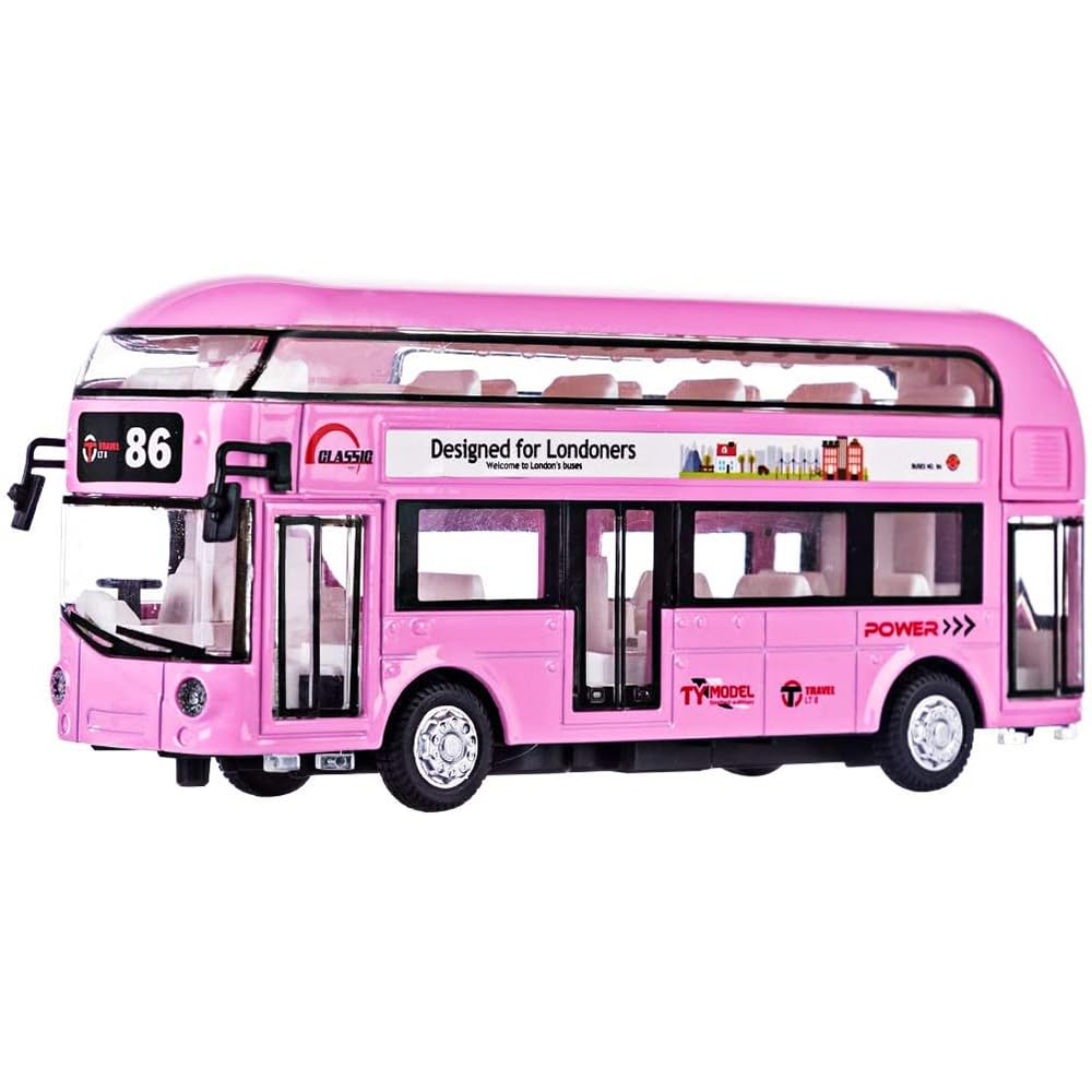DARVICE Double Decker Bus Toy for Kids Diecast Bus with Light Sound Pull Back (B0D87PKQTZ) Amazon Price History, Amazon Price Tracker