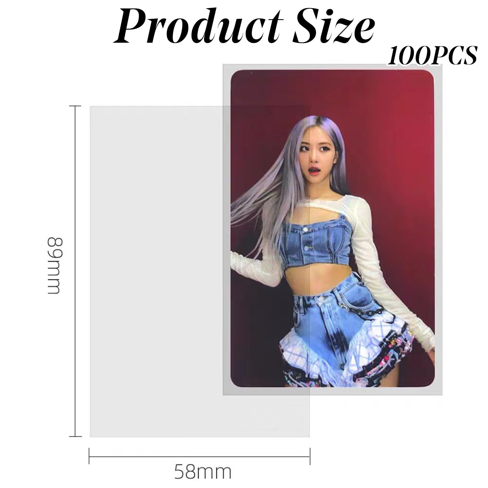 100 Pcs Photo Card Covers Photocard Sleeves, 59 x 90 mm 200 Microns Ultra Thickness Kpop Clear Sleeves Idol Photo Cards Proector Tranding Cards Shield Cover (Unsealable) - Image 2