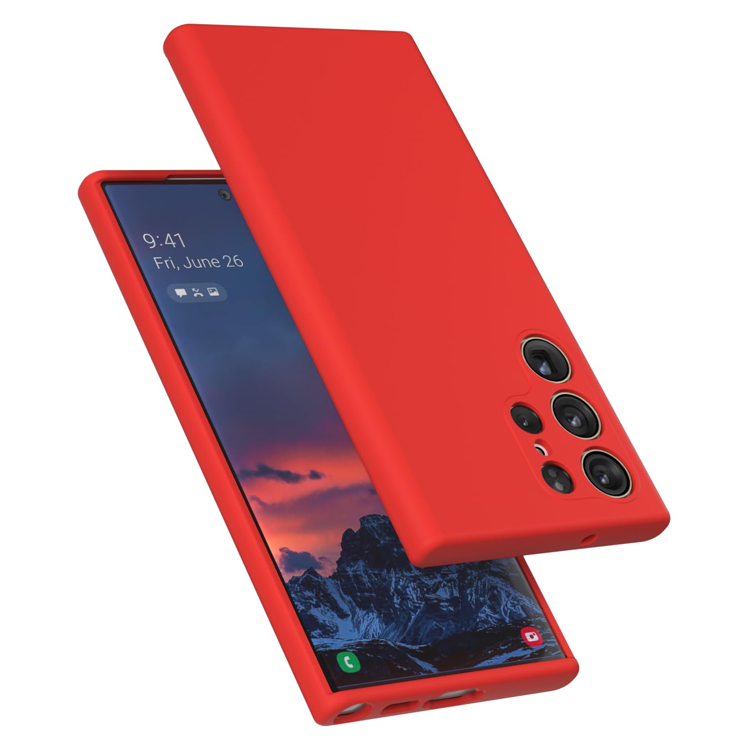 E Segoi Designed for Galaxy S23 Ultra Case, Liquid Silicone Gel Rubber Shockproof Case Soft Microfiber Cloth Lining Cushion Compatible with Galaxy S23