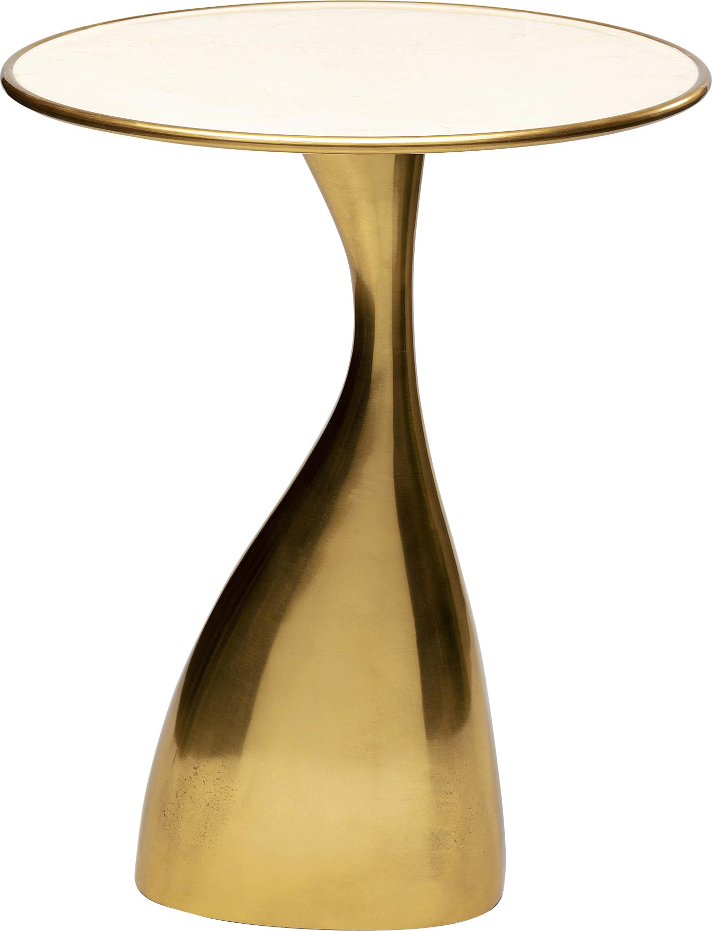 Kare Design Spacey Tavolino da caffè, Oro, diametro 36cm, per soggiorno/divano, tondo/forma organica, stanza da letto, comodino, stile moderno elegante, minimalista, 46x36x36cm (A/L/P)