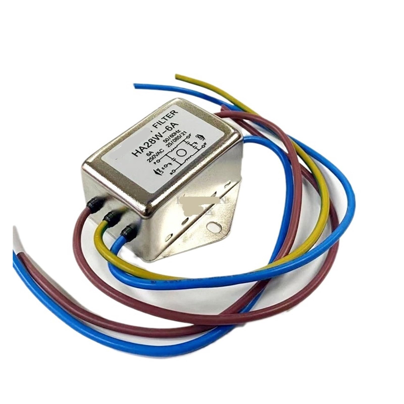 WBBAYDRFR Single-Phase Power Filter 220v AC HA32L-20A Purifier Anti-Interference Noise Reduction 6A 10A(HA28W-6A)
