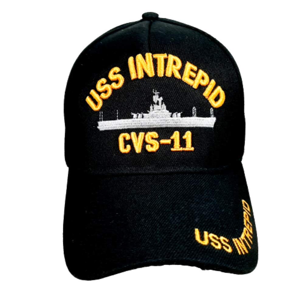 August SportswearUSS Intrepid CVS-11 Hat Cap Black Embroidered Acrylic Navy H7
