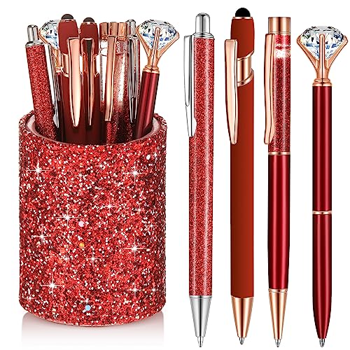 Stylos rouges et organisateur de bureau pour femmes et filles