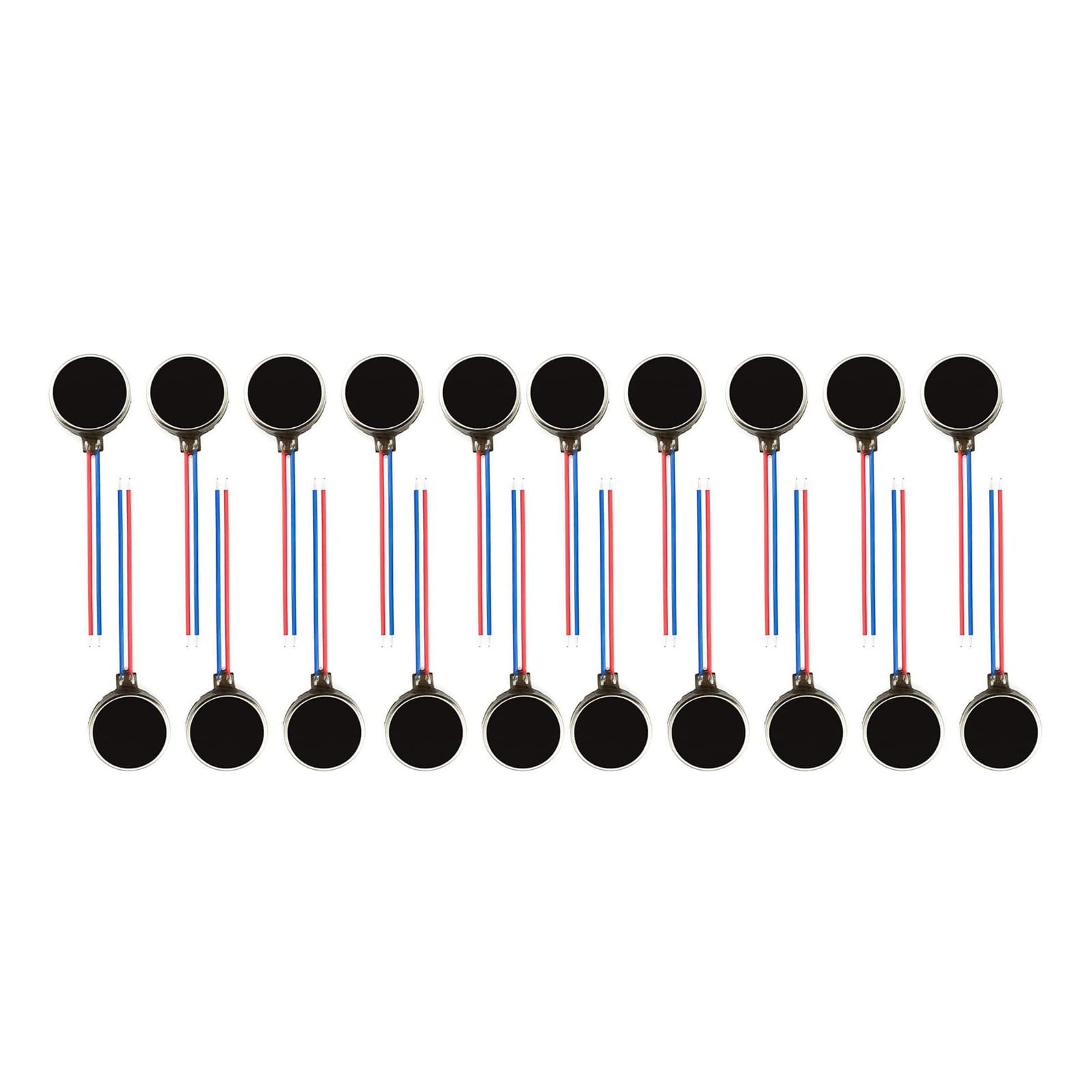 KASTWAVE Mini Vibration Motors, 20 Pcs 12000rpm Flat Coin Button-Type Micro DC Vibrating Motor, for Projects Electronic Device Repair, Single Board Computers Project, Classroom Project Bots Cable 2in