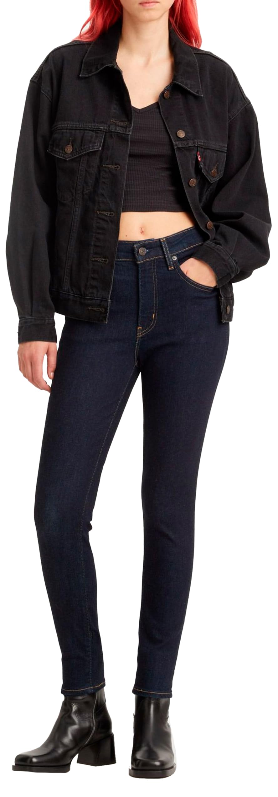Levi's Women's Black Skinny Jeans - Skinny Fit Jeans - W26 L32 - Jeans