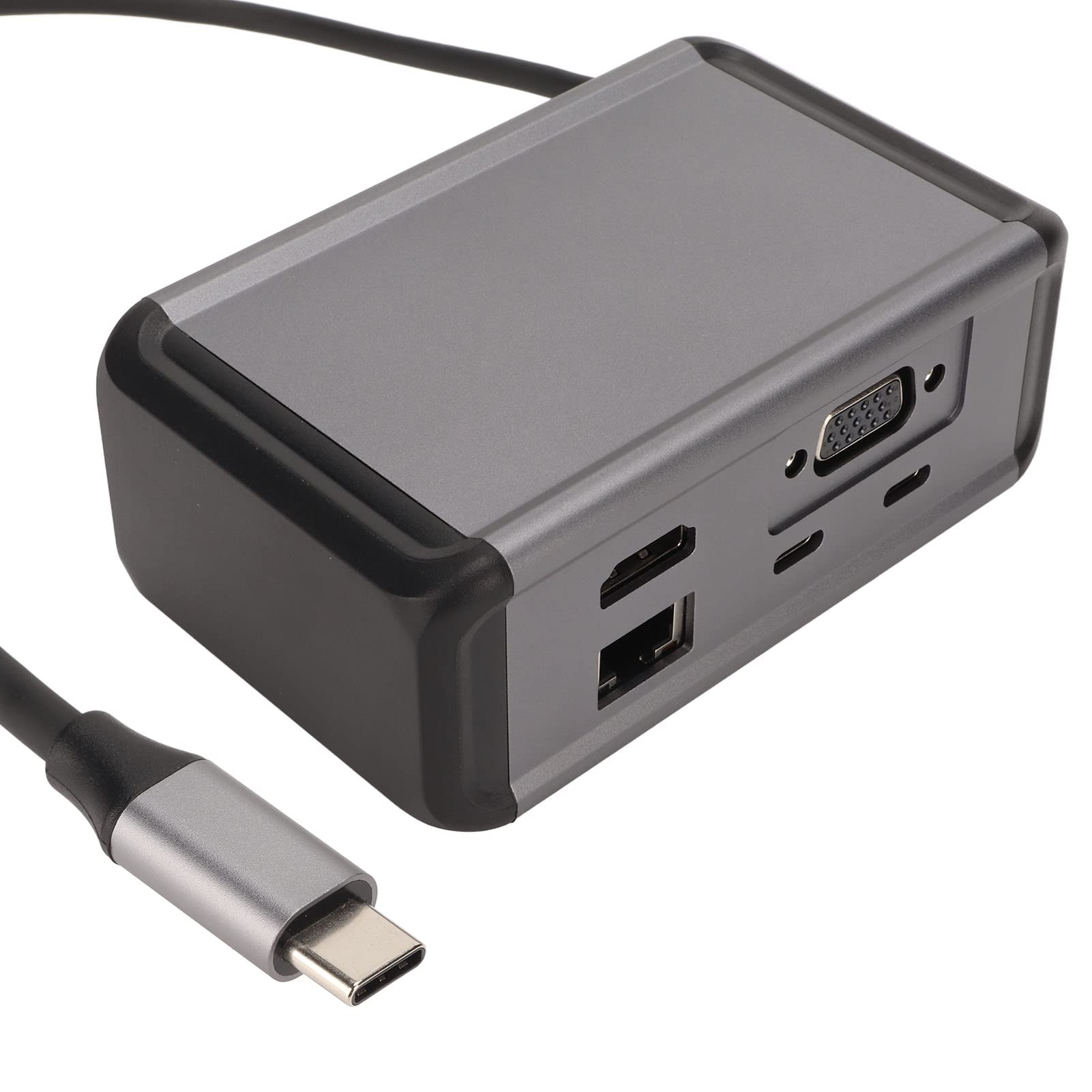 KUIDAMOS Adattatore Hub USB C Multiporta 12 in 1 con 4K Ad Alta velocità e Uscita VGA per la Configurazione di Home Office, Grigio Alluminio (Grigio)