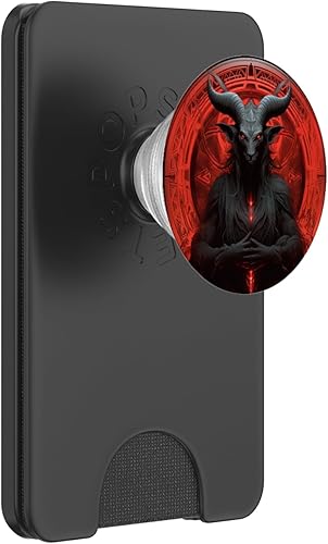 Miniatura 7 de PopSockets de Baphomet de luna roja satánica oculta PopGrip intercambiable