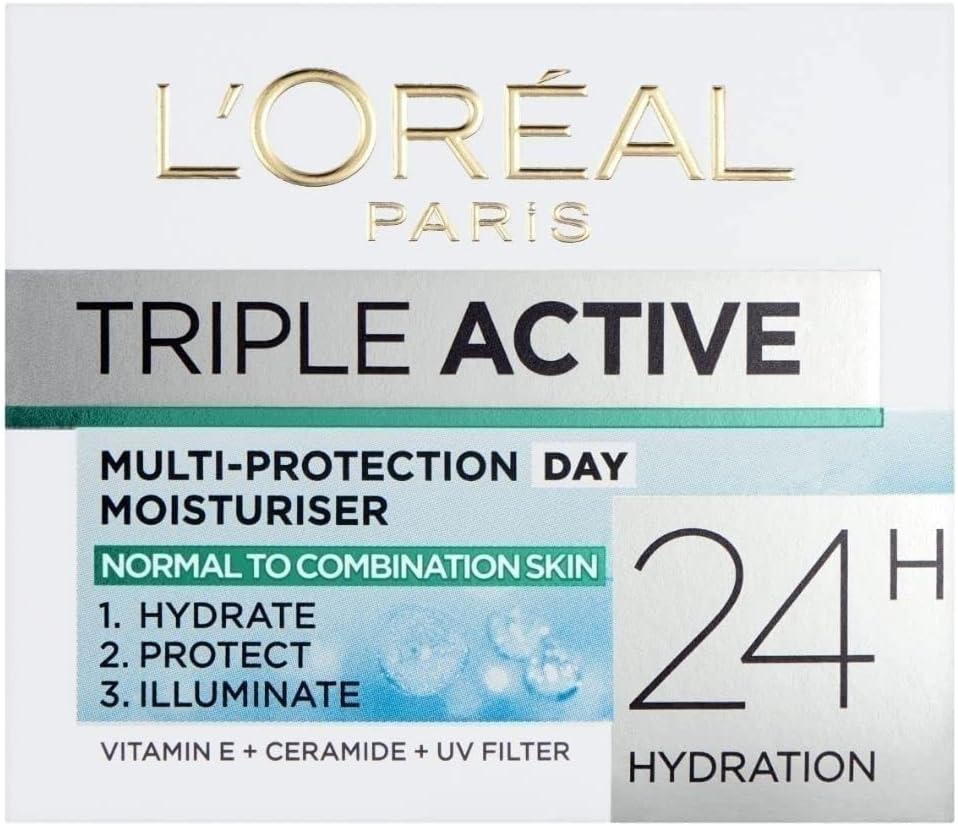 L’Oreal Paris Dermo-Expertise Triple Active Day Multi-Protection Moisturiser - Normal & Combination Skin (50ml)