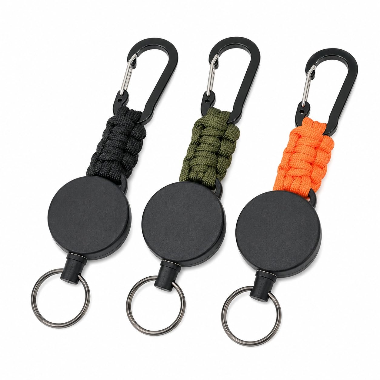 Retractable Keyring, 3pcs Retractable Lanyard Heavy Duty Badge Reel Lanyard