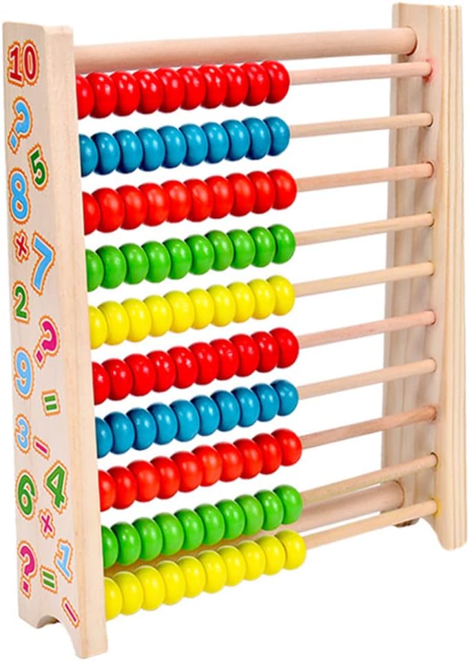 Wooden Abacus for Kids Maths Games with 100 Beads Educational Toys