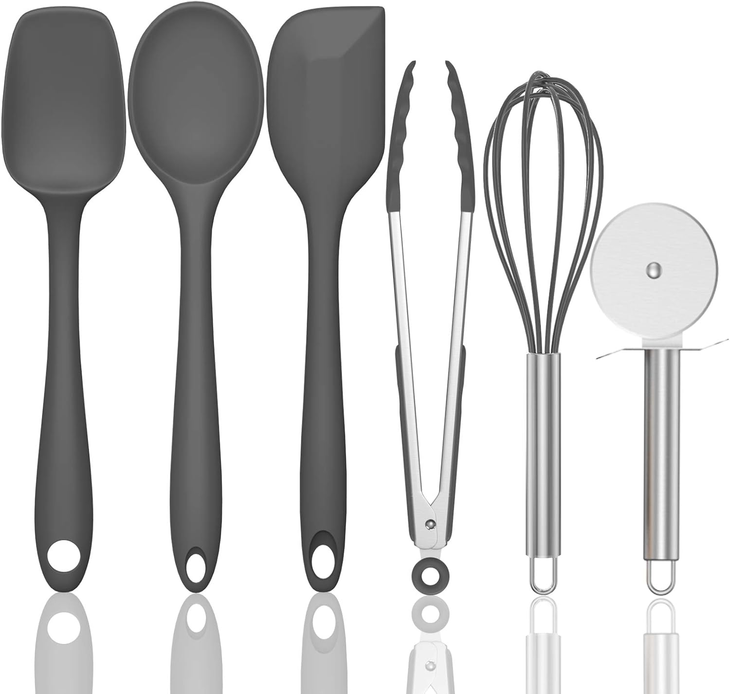 Umite Chef Silicone Spatulas Set, 6 Pieces Heat Resistant Rubber