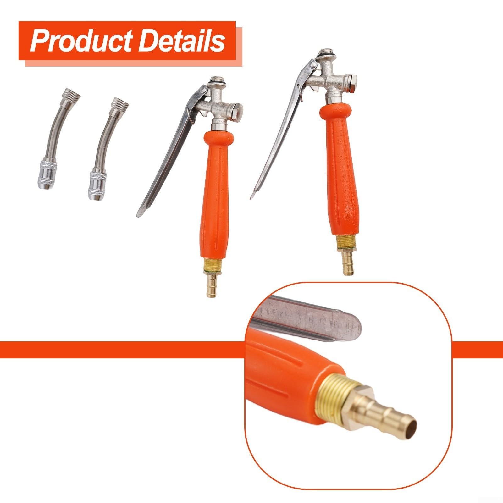 QOXEZY Lancia spray telescopica, in acciaio inox, da 1/4" e 3/8", in ottone, ricambio con maniglia per interruttore per lavaggio auto, irrigazione fiori (2 set)