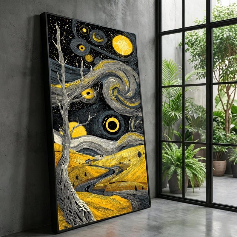 Tableau sur toile grand format pour habiller un mur vide avec art abstrait