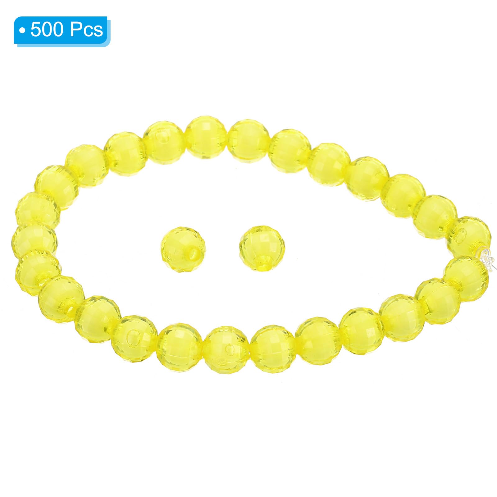 PATIKIL 8mm Acrylic Beads For Jewelry Making - 500 Pack Faceted Round Spacer Beads, Mixed Colors