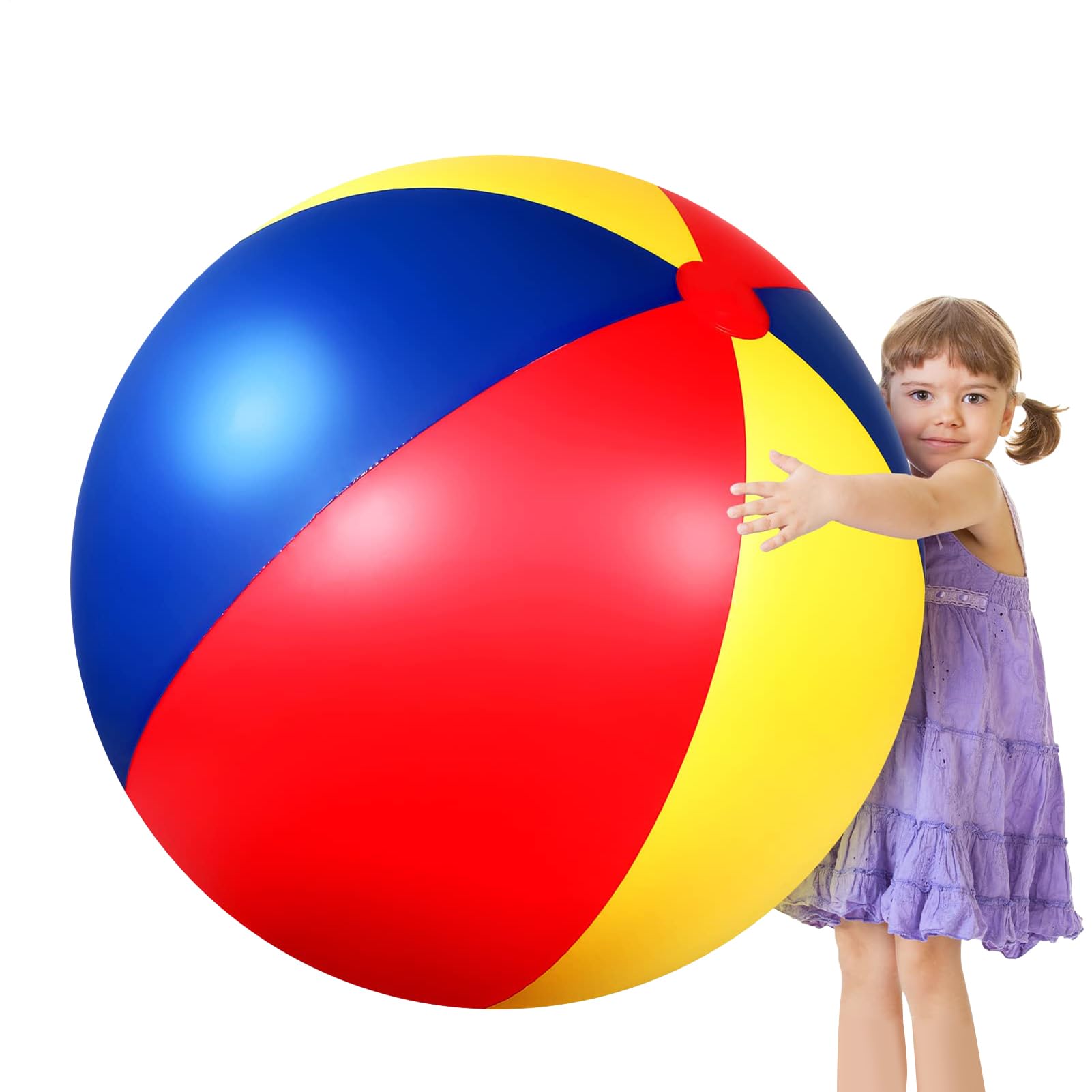 Strandball Aufblasbar Gross – Bunter Regenbogen Pool Ball Aus PVC, Leichtes Sommer Wasserspielzeug, Robuste Verarbeitung | Spielspass Fuer Kleinkinder Kinder Sommer Spiel Pool Garten Outdoor