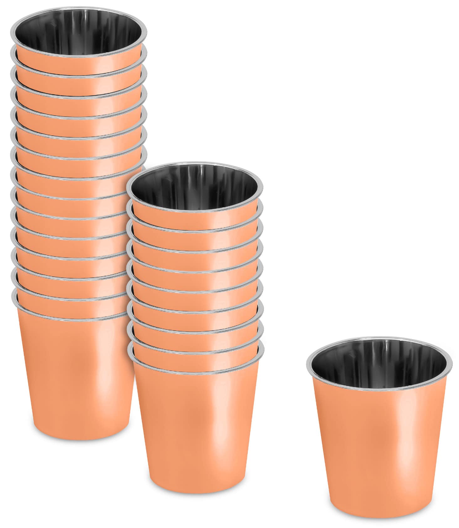 Zappy 1240 Rose Gold Plastic Shot Glasses - 1 oz Metallic Rose Gold Shot Cups for Tasting Whiskey, Liquor & Weddings