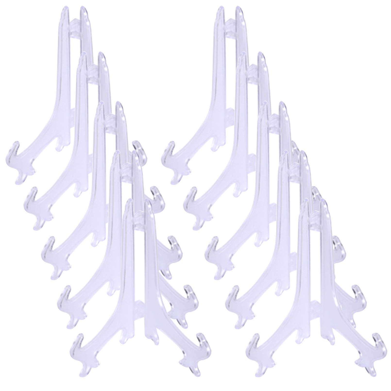 Tellerständer, Staffeleien oder Tellerhalter aus Kunststoff for Präsentieren von Bildern anderen Gegenständen bei Hochzeiten, Hausansprachen, Geburtstagen, Feiern, Tellerständern(Transparent,10inch)