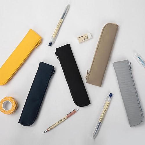 Miniatura 9 de Estuche para lápices, lindo y delgado, pequeño, elegante, de nailon, ligero, (caqui, tela Oxford)