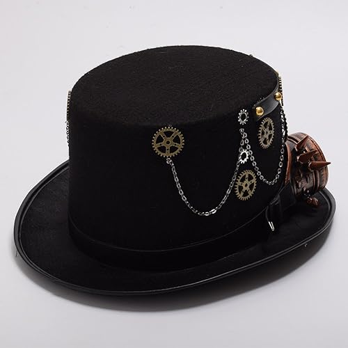 Vista 3 de Graceart Sombreros unisex estilo steampunk con anteojos, para hombres y mujeres, F, 24 pulgadas