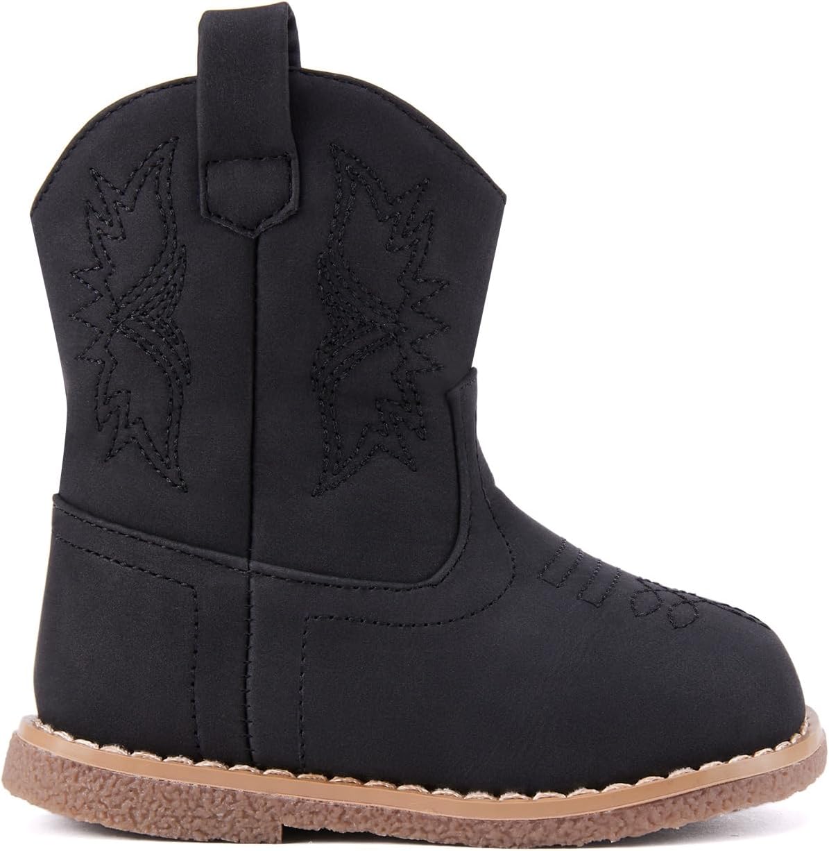 BMCiTYBM Baby Cowboy Cowgirl Boots Infant Western Boots Toddler Boys Girls Round Toe Riding Mid Calf Boots All Seasons for 6 9 12 18 24 Months - Image 3