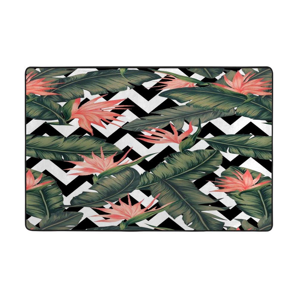 Tapis de sol en velours corail haut de gamme relief feuille de palmier
