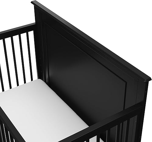 Miniatura 11 de Storkcraft Solstice - Cuna convertible 5 en 1 (negro) Certificado GREENGUARD Gold, se convierte en cama para niños pequeños y cama de tamaño