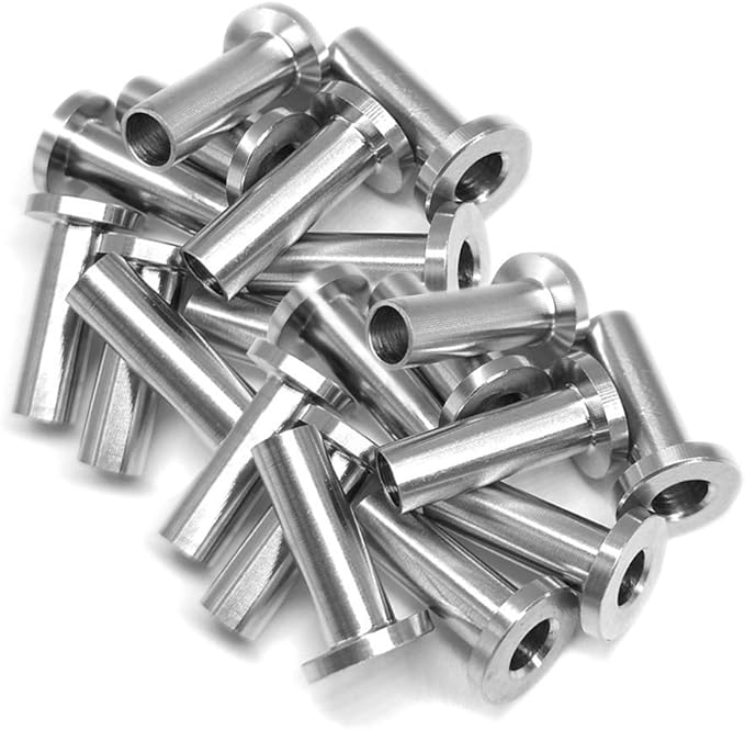 DEDC 20Pcs Stainless Steel Wire Rope Protection Sleeve, Wire Rope